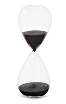 Ampulheta preta em vidro - 9607