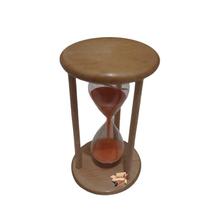 Ampulheta Retro Em Madeira E Vidro Areia Decoração Tamanho P