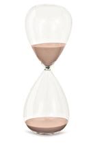 Ampulheta rosa em vidro