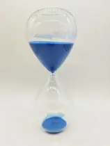 Ampulheta S/ Moldura Areia Azul 15 Min Decoração Retro Vidro - moment