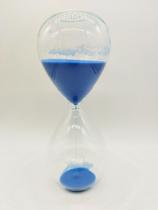 Ampulheta S/ Moldura Areia Azul 15 Min Decoração Retro Vidro