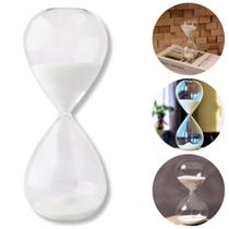 Ampulheta Timer Tempo Medidor 30 Minutos Relógio De Areia Brilhosa Cronológico Vidro Liso Decoração 20cm