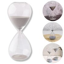 Ampulheta Timer Tempo Medidor 30 Minutos Relógio De Areia Brilhosa Cronológico Vidro Liso Decoração 20cm