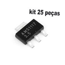 Ams1117 Kit 25 Peças Ci AMS 2,5V Regulador Tensão 1w circuito integrado Sot223