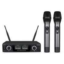 AMW AU120 v2 Microfone sem fio Duplo de Mão Digital UHF Diversity + Estojo