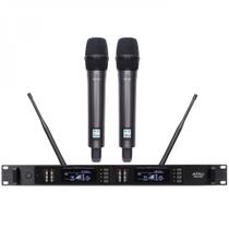 AMW AU400 v2 Microfone sem fio Duplo de Mão Digital UHF Rack WR278D + 2x WM75