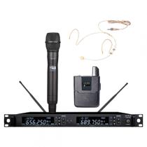 AMW BM500 Microfone sem Fio Digital UHF Auricular e Bastão