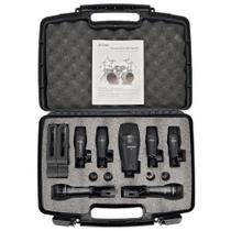 AMW D7 Kit de Microfones para Bateria com 7 Microfones + Acessórios + Estojo