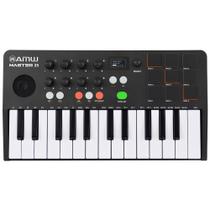 AMW Master 25 Black Teclado Controlador Midi 9 PADs 8 Knobs Visor OLED
