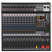 AMW Q12 v3 Mesa de Som 12 Canais Combo 99 Efx Dsp 2 Aux Hi-Z Interface USB Eq BT