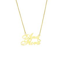 Ana flora colar de nome folheado a ouro 18k Ana flora colar de nome folheado a ouro 18k