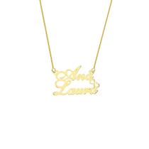 ANA LAURA COLAR DE NOME FOLHEADO A OURO 18k
