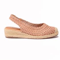 Anabela Belluno Slingback Bico Redondo Bordada