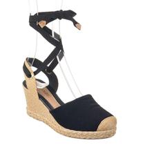 Anabela Casual Feminina de Amarrar Salto Corda Confort