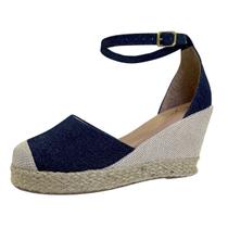 Anabela de Salto alto traseiro bico fechado Jeans 910-03