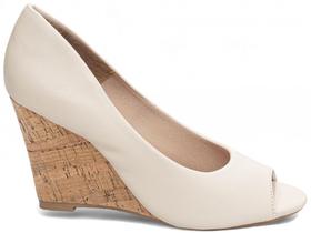Anabela Sandália Salto Alto Plataforma Feminina 8,5cm Off White Torricella