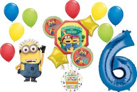 Anagrama de buquê de balão: Meu Malvado Favorito, Minions, 6º aniversário