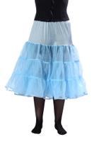 Anágua BellaSous Organza Vintage, comprimento do chá, azul claro