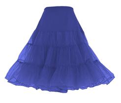 Anágua BellaSous Tea Length Luxury Vintage Rockabilly Blue