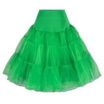 Anágua BellaSous Tea Length Vintage 50 Rockabilly Green