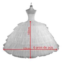 Anagua Saoite Armacao Vestido Noiva Debutante Gigante 6 Aro