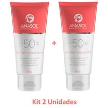 Anasol Protetor Solar Toque Seco FPS 50 Facial Argila Orgânica Kit com 2un