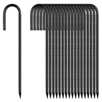 Anchor Stakes QNLONG 30 cm J-Hook 50 unidades pretas antiferrugem Anchor Stakes QNLONG 30 cm J-Hook 50 unidades pretas antiferrugem