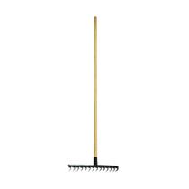 Ancinho 12 Dentes Aço Carbono Cabo Madeira Pra Limpeza 125cm