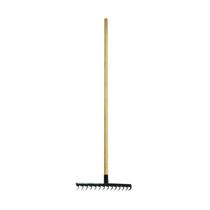 Ancinho 12 Dentes Aço Carbono Cabo Madeira Pra Limpeza 125cm