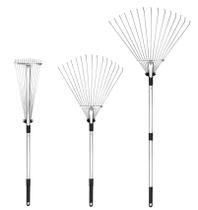 Ancinho Garden Leaf Buyplus de metal telescópico ajustável de 60-160 cm Ancinho Garden Leaf Buyplus de metal telescópico ajustável de 60-160 cm