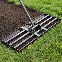 Ancinho nivelador de gramado Tegarbed 76x25 cm em aço inoxidável Ancinho nivelador de gramado Tegarbed 76x25 cm em aço inoxidável