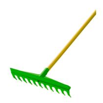 Ancinho Plástico para Jardim Verde com Cabo - FJ-1012 - TRAPP Ancinho Plástico para Jardim Verde com Cabo - FJ-1012 - TRAPP