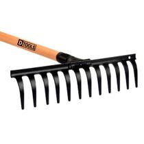 Ancinho Reforçado 12 Dentes Curvo com Cabo - 31,4x128cm - Para Jardins e Hortas Ancinho Reforçado 12 Dentes Curvo com Cabo - 31,4x128cm - Para Jardins e Hortas