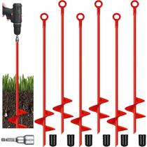 Anclajes de Tierra con Hoja en Espiral Chumia 6 Piezas para Jardín (Rojo)