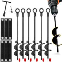 Anclajes de Tierra Dongxw en Espiral para Trampolín, Paquete de 6 con Herramienta