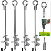 Anclajes de Tierra Insaga de 18'' de Alta Resistencia, Acero Macizo de 12mm, Paquete de 4 Anclajes de Tierra Insaga de 18'' de Alta Resistencia, Acero Macizo de 12mm, Paquete de 4