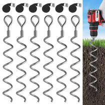 Anclajes de Tierra XYADA Espiral de 41.4 cm Paquete de 6 - Plateado