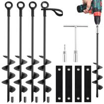 Anclajes para Suelo Qimshemi de 18 Pulgadas Resistente 4 Paquetes con Accesorios