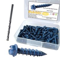 Âncora de parafuso de concreto Bobibbi 1/4 x 1-1/4 para alvenaria 100 unidades Âncora de parafuso de concreto Bobibbi 1/4 x 1-1/4 para alvenaria 100 unidades