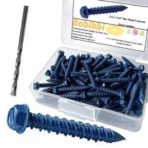 Âncora de parafuso de concreto Bobibbi 1/4 x 1-3/4 para alvenaria 100 unidades Âncora de parafuso de concreto Bobibbi 1/4 x 1-3/4 para alvenaria 100 unidades