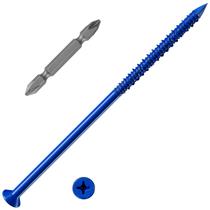 Âncora de parafuso de concreto Wensilon 1/4 x 6 cm, cabeça plana azul (30 unidades)