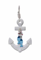 Âncora em Madeira Decorativa Cabideiro Praia Marítimo 17,5CM Cor:Branco Âncora em Madeira Decorativa Cabideiro Praia Marítimo 17,5CM Cor:Branco