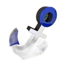 Âncora Em Mdf Decoryou - Ref 341 Branco E ul