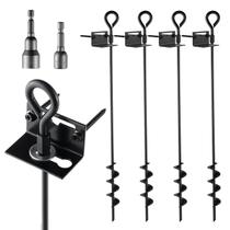 Âncoras de casa móvel MIXXIDEA 61 cm Metal Ground Screw, pacote com 4