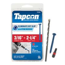 Âncoras de concreto Tapcon 28360 3/16x2-1/4 Blue Star Drive 75/Box Âncoras de concreto Tapcon 28360 3/16x2-1/4 Blue Star Drive 75/Box