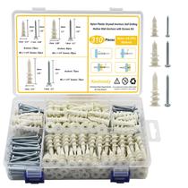 Âncoras de drywall Kevinrooty 310PCS de plástico de nylon com parafusos