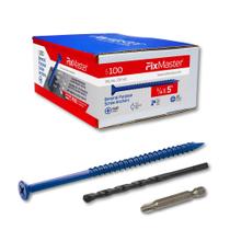 Âncoras de parafuso FixMaster 1/4 x 5 com chave de fenda e broca (100) Âncoras de parafuso FixMaster 1/4 x 5 com chave de fenda e broca (100)