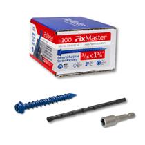 Âncoras de parafuso FixMaster 3/16 x 1-3/4 Hex Head Blue (100 unidades) Âncoras de parafuso FixMaster 3/16 x 1-3/4 Hex Head Blue (100 unidades)