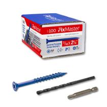 Âncoras de parafuso FixMaster 3/16 x 2-1/4 de concreto azul (100 unidades) Âncoras de parafuso FixMaster 3/16 x 2-1/4 de concreto azul (100 unidades)