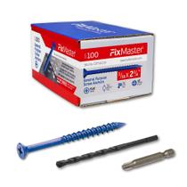Âncoras de parafuso FixMaster 3/16 x 2,75" azuis com chave de fenda